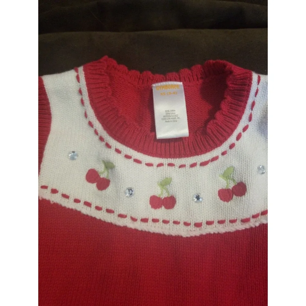 Gymboree cherry cute sweater vest 3 4 XS‎